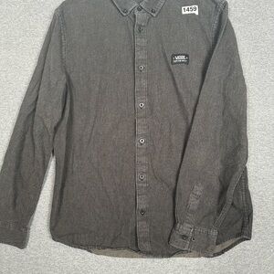 Vans Men's Charcoal Button Down Shirt Corduroy Medium